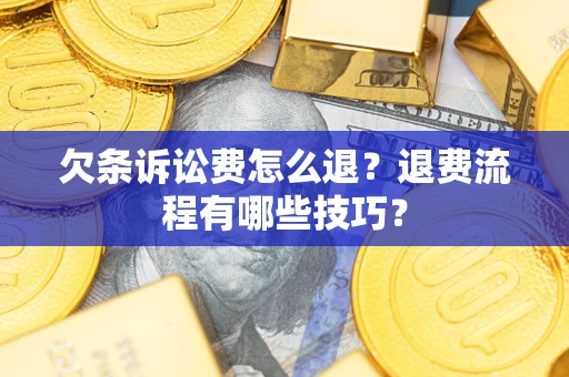 北京欠条诉讼费怎么退？退费流程有哪些技巧？